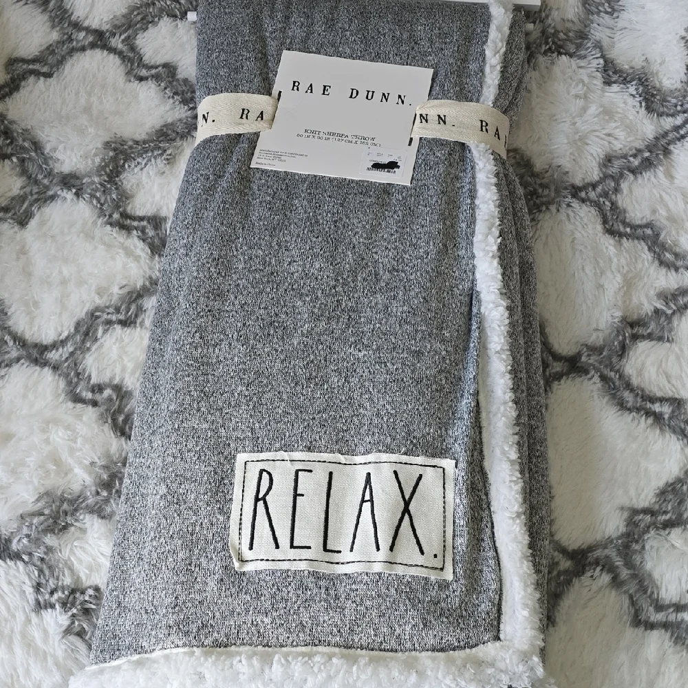 Rae Dunn Charcoal Relax Blanket - Picture 1 of 6